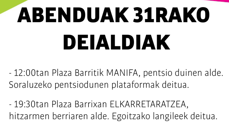 Abenduak 31rako deialdiak