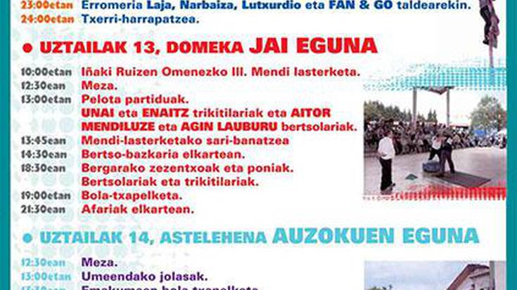 Sagardoa txotxetik eta Fan&Go erromeria taldea bihar San Andresen