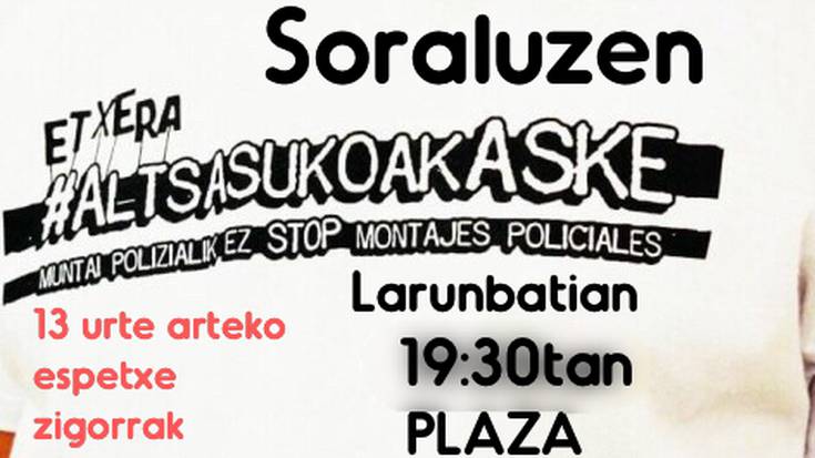 Altsasuko auzian justizia eskatzeko kontzentrazioa deitu dute gaur arratsalderako
