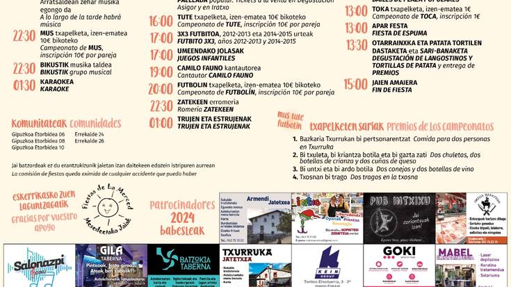 Mesedeetako jaiak