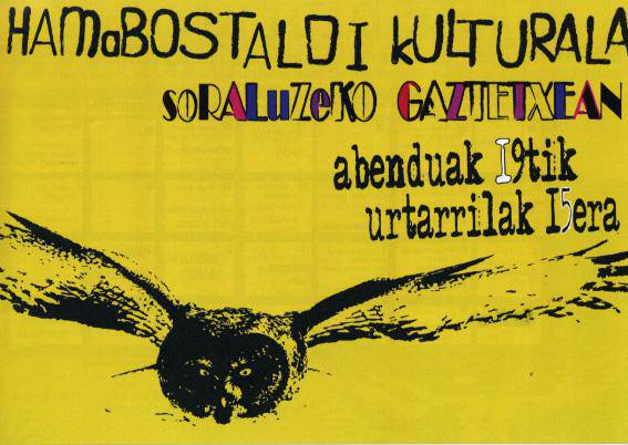 Euskal zinea, gaztetxeko historia, afari beganoak edota bertso merienda Gaztetxeko Hamabostaldian