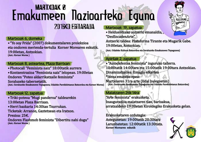 Martxoko egitaraua, inoiz baino moreagoa! 