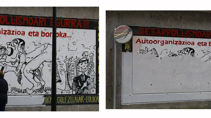 Udala kaleko muralak ezabatzen hasi da