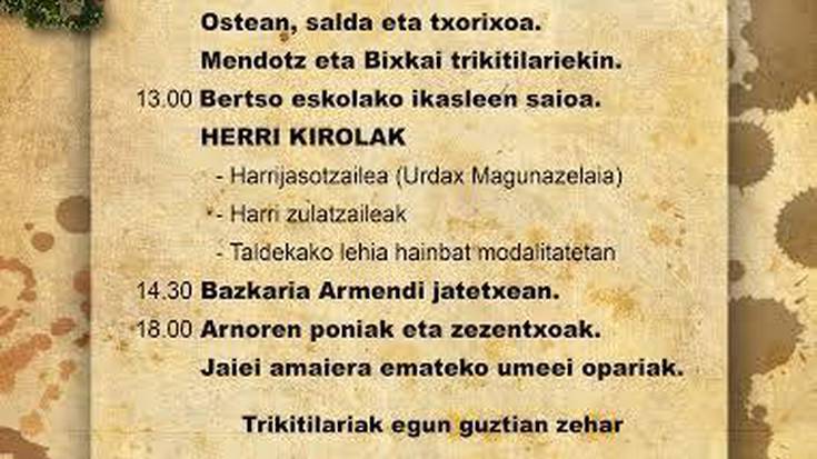 Harri zulatzaileak eta Urdax Maguna Zelaia Ezozin arituko dira domekan