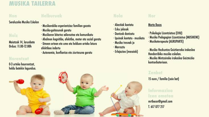 0-3 urte arteko umeendako musika tailerra