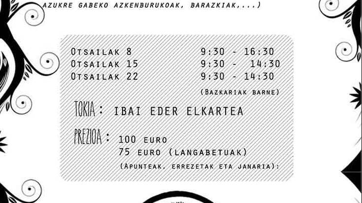 Makrobiotikaren hastapenak ezagutzeko ikastaroa Ibai Eder elkartean