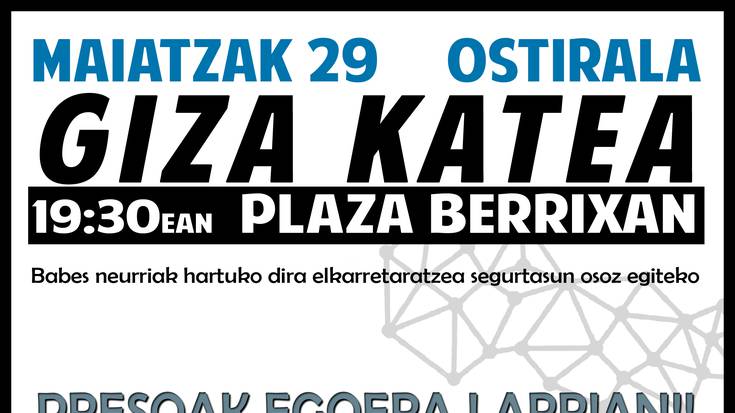Giza katea presoak Euskal Herriratu edota etxeratu ditzaten eskatzeko