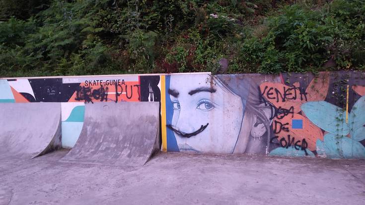 EAJk skate gunean agertutako pintada "iraingarriak" salatu ditu
