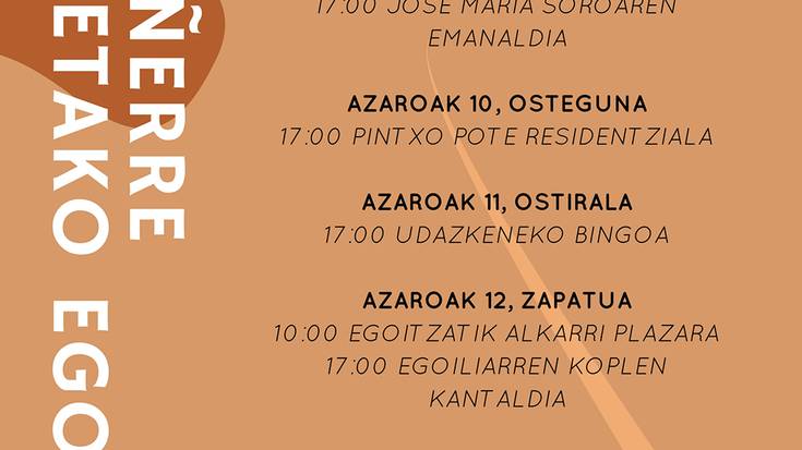 Gaztañerreko egitaraua Mesedetako egoitzan.