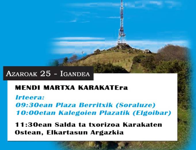 Karakatera martxa Sebas Etxaniz preso elgoibartarra etxera dezaten eskatzeko