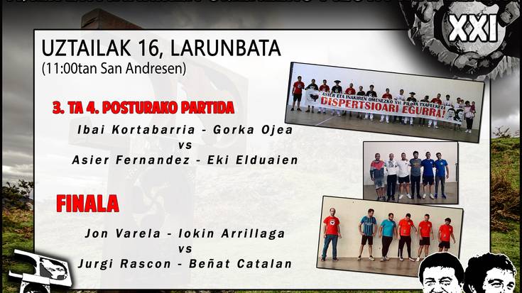 Finala Varelak eta Arrillagak jokatuko dute Rascon eta Catalanen kontra