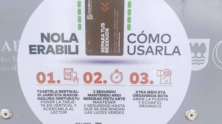 Eguaztenera bitarte egongo da Kalebarren 8n hondakin organikoak botatzeko txartel marroiari buruzko informazio-bulegoa